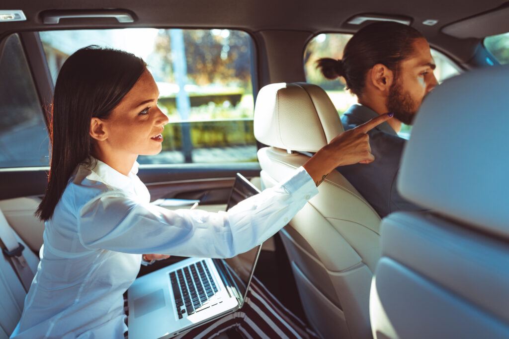 chauffeur driven limousine with the business woman 2025 03 12 22 51 51 utc